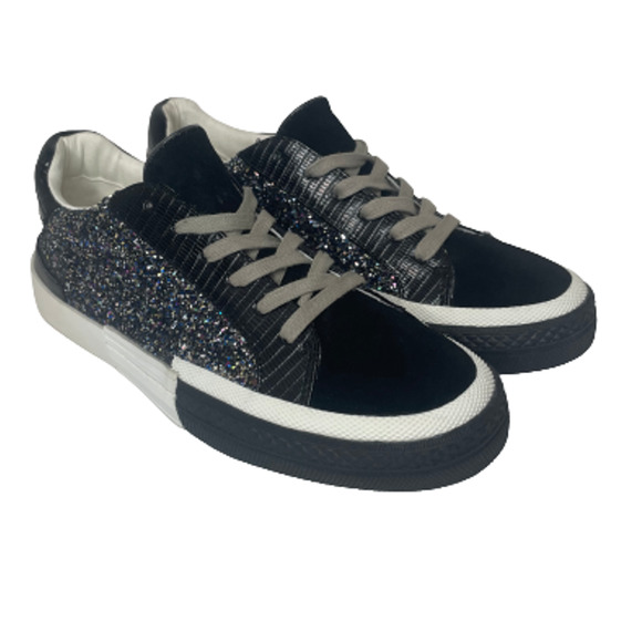 Steve Madden Shoes - Steve Madden Womens Embark Black Glitter Low Top Fashion Sneaker Size 8.5